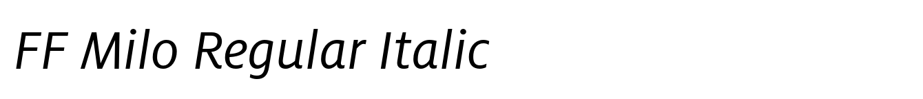 FF Milo Regular Italic